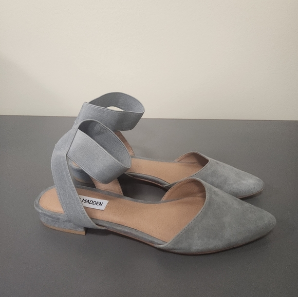 Steve Madden Uptown Elastic Ankle Grey Suede Flats Sz 9. Excellent Condition - Picture 5 of 9